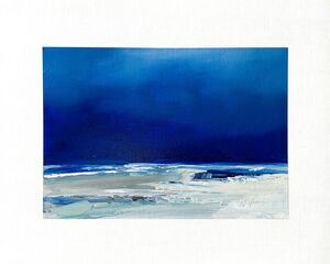 8x10 Original Oil Painting Seascape Moody Stormy Modern Contemporary Art Signed
